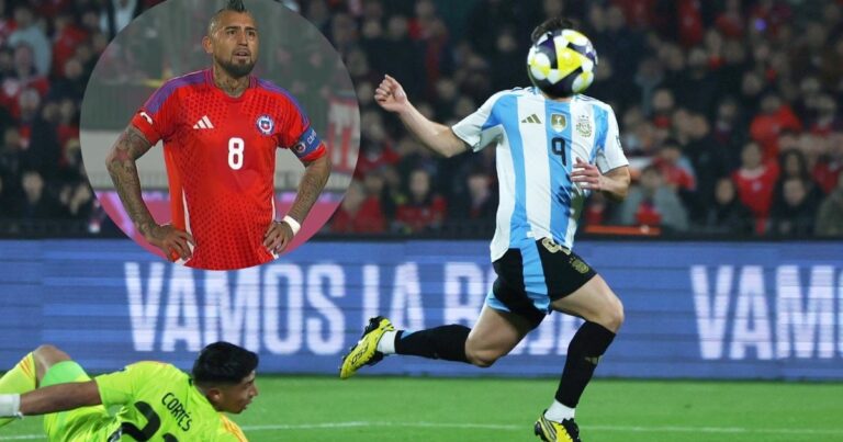 Video: el golazo de Julián Alvarez y la carita de Vidal
