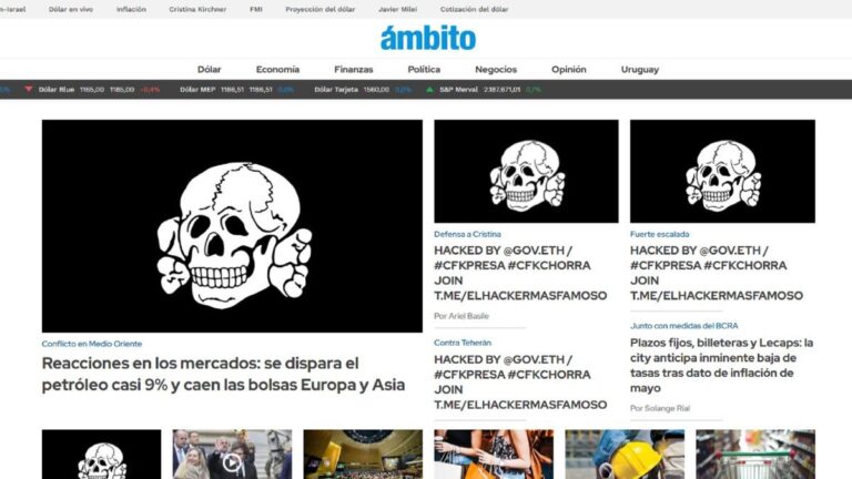 El sitio web de Ámbito sufrió un ciberataque