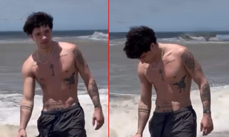 El video de Julián Serrano en una playa semidesnudo que impactó por un detalle íntimo